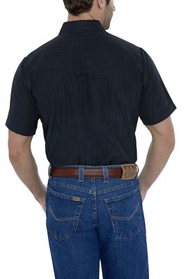 Image showing  Short-Sleeve Snap-Front Tone-on-Tone Western Shirt