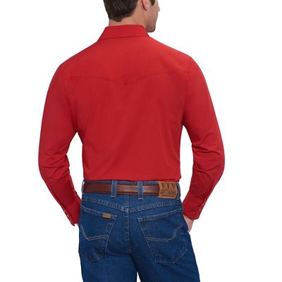 Image showing  Men's Solid Western Long-Sleeve Snap-Front Shirt