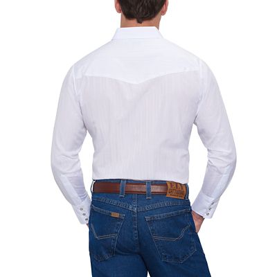 Image showing 1 th Ely Cattleman Men's Long-Sleeve Snap-Front Tone-on-Tone Western Shirt