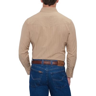 Image showing 1 th Ely Cattleman Men's Long-Sleeve Snap-Front Tone-on-Tone Western Shirt