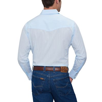 Image showing 1 th Ely Cattleman Men's Long-Sleeve Snap-Front Tone-on-Tone Western Shirt