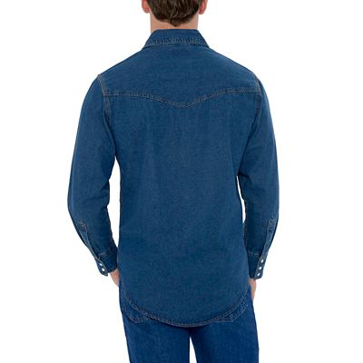 Image showing 1 th Ely Cattleman Men's Denim Western Long-Sleeve Snap-Front Shirt