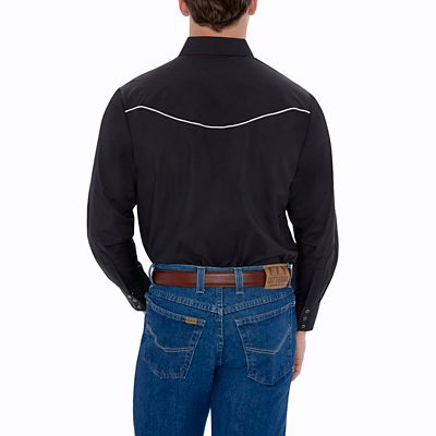 Image showing  Men's Flying Eagle Embroidery Western Long-Sleeve Snap-Front Shirt