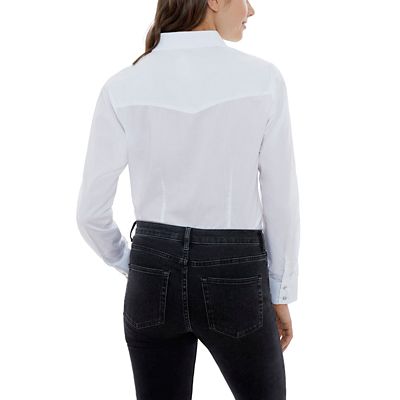 Image showing  Women's Western Long-Sleeve Snap-Front Shirt, Solid White