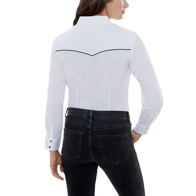 Image showing  Women's Contrast Piped Western Long-Sleeve Snap-Front Shirt