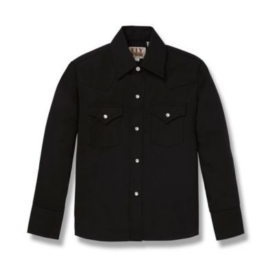 Image showing  Boys' Snap-Front Solid Collared Long-Sleeve Western Shirt