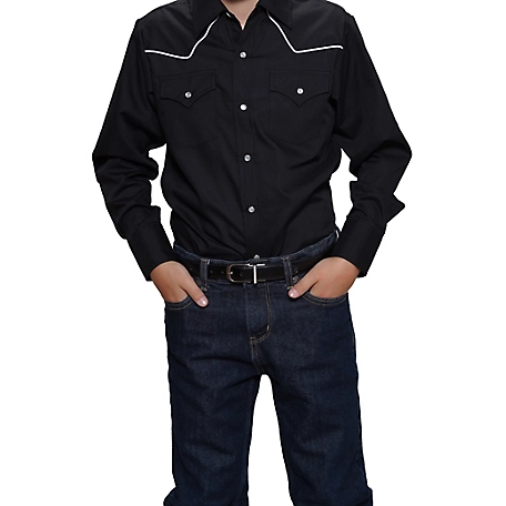 Ely Cattleman Long-Sleeve Snap-Front Contrast Piping Western Shirt
