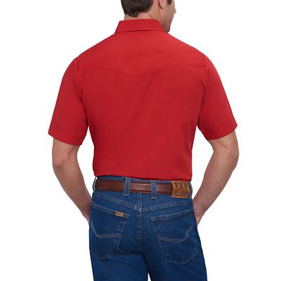 Image showing  Men's Short-Sleeve Snap-Front Solid Western Shirt