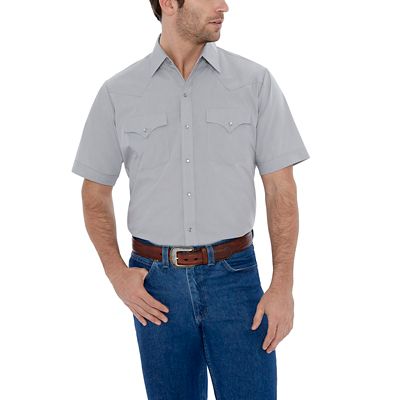 Ely Cattleman Short-Sleeve Snap-Front Solid Western Shirt