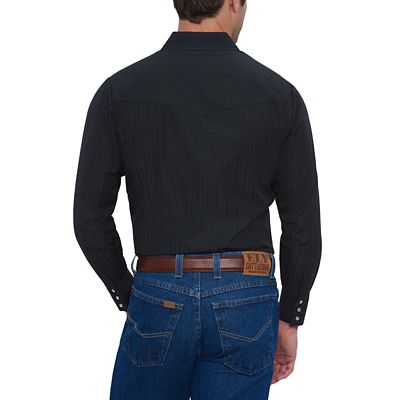 Image showing 1 th Ely Cattleman Men's Long-Sleeve Snap-Front Tone-on-Tone Western Shirt