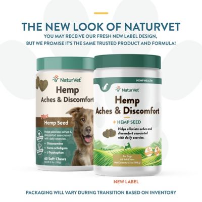Image showing  Aches and Discomfort Hemp Soft Chewable Hip and Joint Supplement for Dogs, 0.55 lb., 60 ct.
