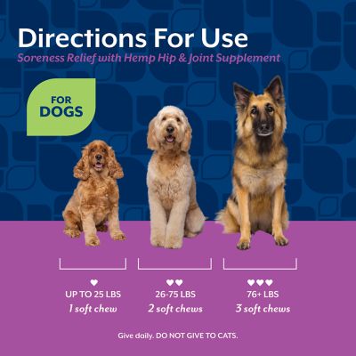 Image showing 5 th NaturVet Aches and Discomfort Hemp Soft Chewable Hip and Joint Supplement for Dogs, 0.55 lb., 60 ct.