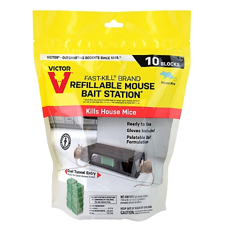 Victor Fast-Kill Brand Refillable Mouse Poison Bait Station, 10 pk. at  Tractor Supply Co.