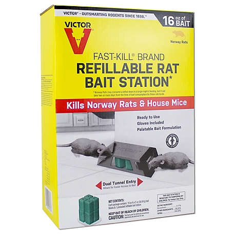Victor Fast-Kill Brand Refillable Rat Poison Bait Station, 8 pk.