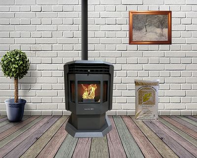 Image showing 5 th ComfortBilt 2400 sq. ft. Pellet Stove, 40 lb. Hopper Size, Carbon Black, HP21