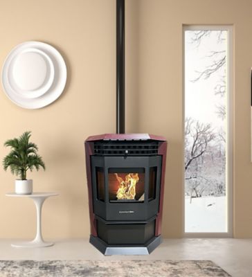 Image showing 5 th ComfortBilt 2800 sq. ft. HP22 Pellet Stove, 55 lb. Hopper Size, Burgundy, HP22-BURGUNDY