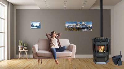 Image showing 5 th ComfortBilt 2800 sq. ft. HP22 Pellet Stove, 55 lb. Hopper Size, Brown, HP22-BROWN