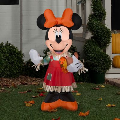 Image showing  3.5 ft. Airblown Indoor/Outdoor Minnie Holding Cornucopia Inflatable Fall Decoration