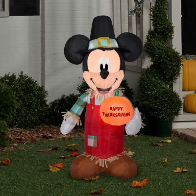 Image showing  3.5 ft. Airblown Mickey Holding Pumpkin Inflatable Halloween Decoration