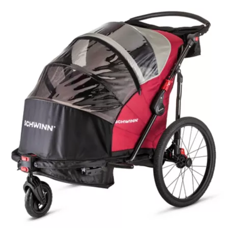 Schwinn Joyrider Children's Double Bike Trailer with Stroller Attachment 80 lb Capacity Bike Trailers