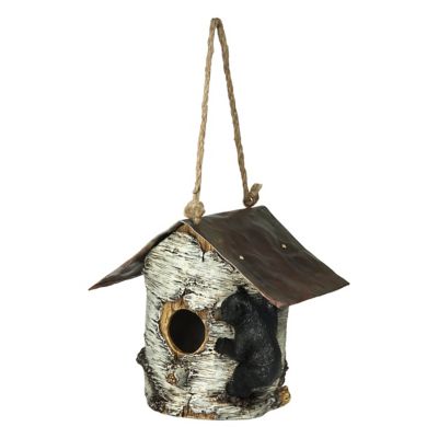 River's Edge Products Birch Tree and Bear Birdhouse