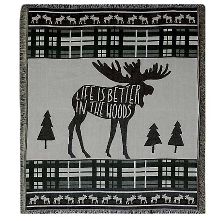 River's Edge Products 50 in. x 60 in. Moose Tapestry Throw