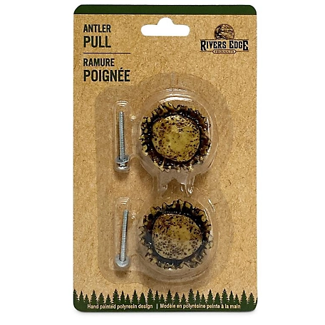 River's Edge Products Antler Drawer/Cabinet Knobs, 2 Pack