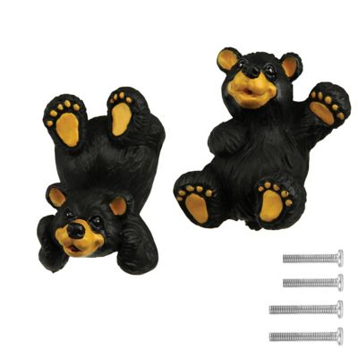 River's Edge Products Black Bear Drawer/Cabinet Knobs, 2 Pack