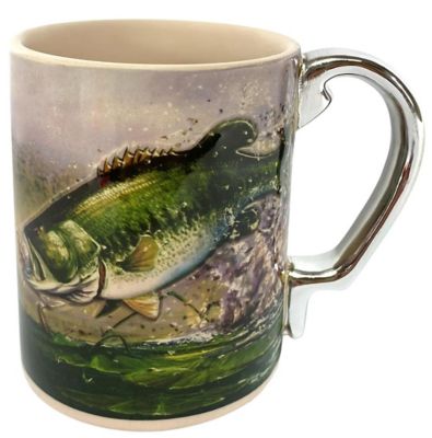 River's Edge Products 3D 15 oz. Bass Scene Ceramic Mug