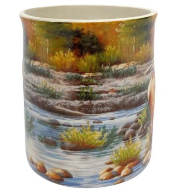 Image showing 5 th River's Edge Products 3D 15 oz. Elk Scene Ceramic Mug