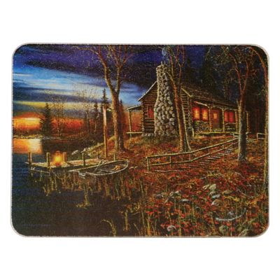 River's Edge Products 12 in. x 16 in. Cab in. Scene Cutting Board