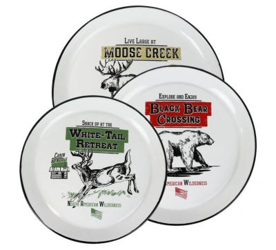 Image showing  3 pc. Porcela in.Enamel Round Platters