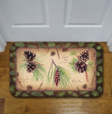 River's Edge Products Memory Foam Pine Cones Bath Mat