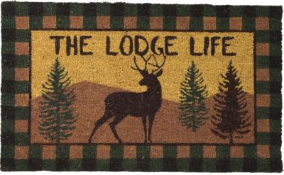River's Edge Products 30 in. x 18 in. Lodge Life Deer Coir Mat