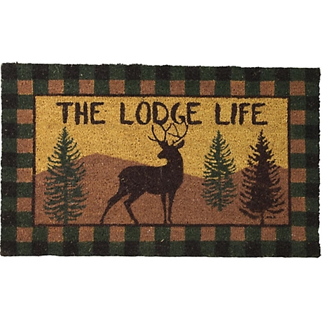 River's Edge Products 30 in. x 18 in. Lodge Life Deer Coir Mat