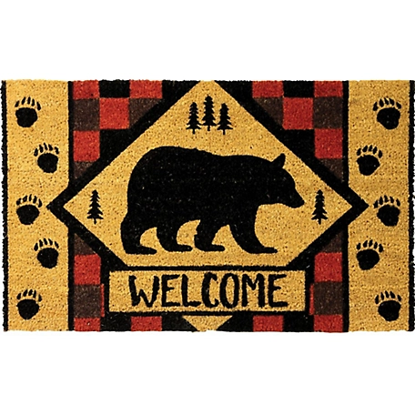 River's Edge Products 30 in. x 18 in. Welcome Bear Coir Mat