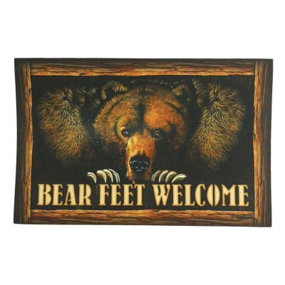 River's Edge Products 26 in. x 17 in. Bear Feet Rubber Door Mat