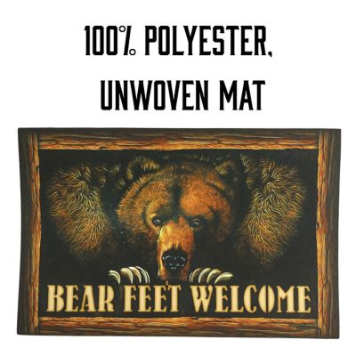 Image showing  26 in. x 17 in. Bear Feet Rubber Door Mat