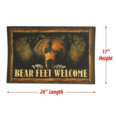 Image showing  26 in. x 17 in. Bear Feet Rubber Door Mat