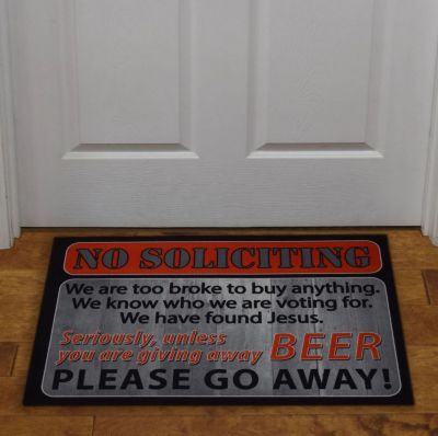 Image showing  26 in. x 17 in. No Soliciting Rubber Door Mat