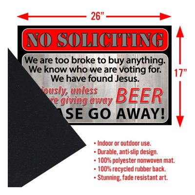 Image showing 5 th River's Edge Products 26 in. x 17 in. No Soliciting Rubber Door Mat
