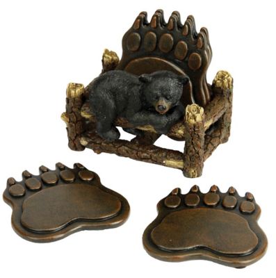 River's Edge Products Bear Paw Coaster Set