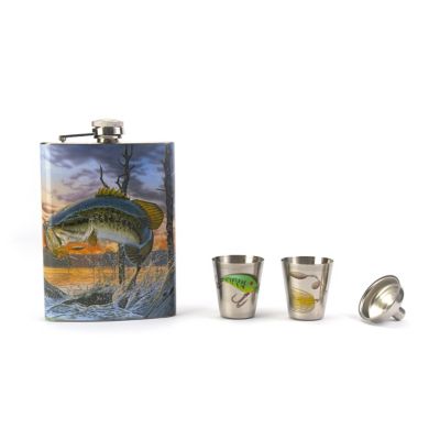 River's Edge Products Bass Flask and Shot Set