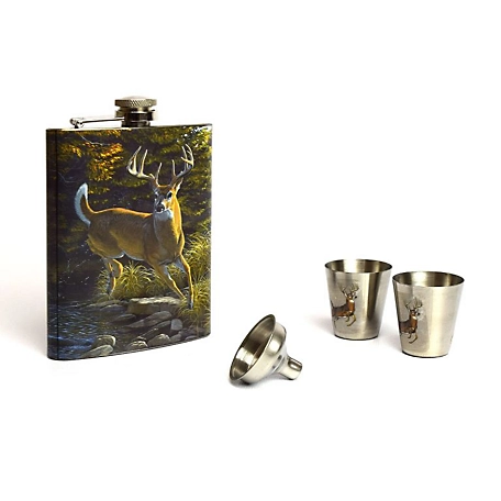 River's Edge Products Deer Flask and Shot Set