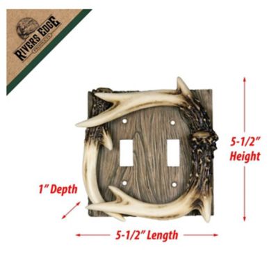 Image showing  Double Antler Switch Plate Cover