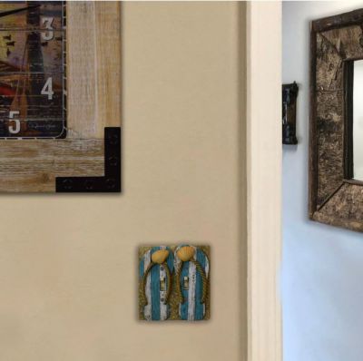 Image showing  Cover Double Beach Switch Plate