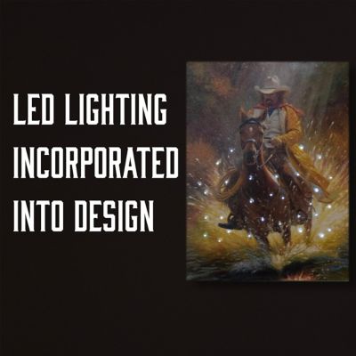 Image showing  Cowboy LED Art, 16 in. x 12 in.