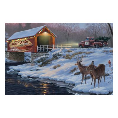 River's Edge Products 24 in. x 16 in. Boat Rides LED Art