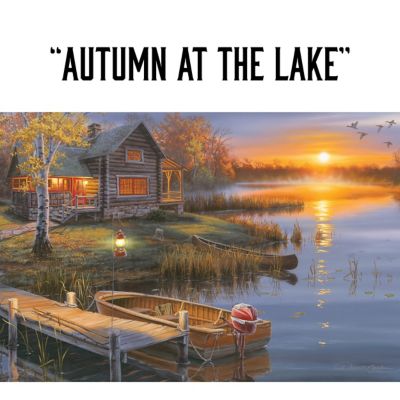 Image showing  Lake Cabin LED Art, 24 in. x 16 in.