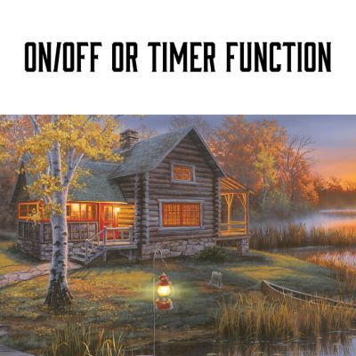 Image showing  Lake Cabin LED Art, 24 in. x 16 in.